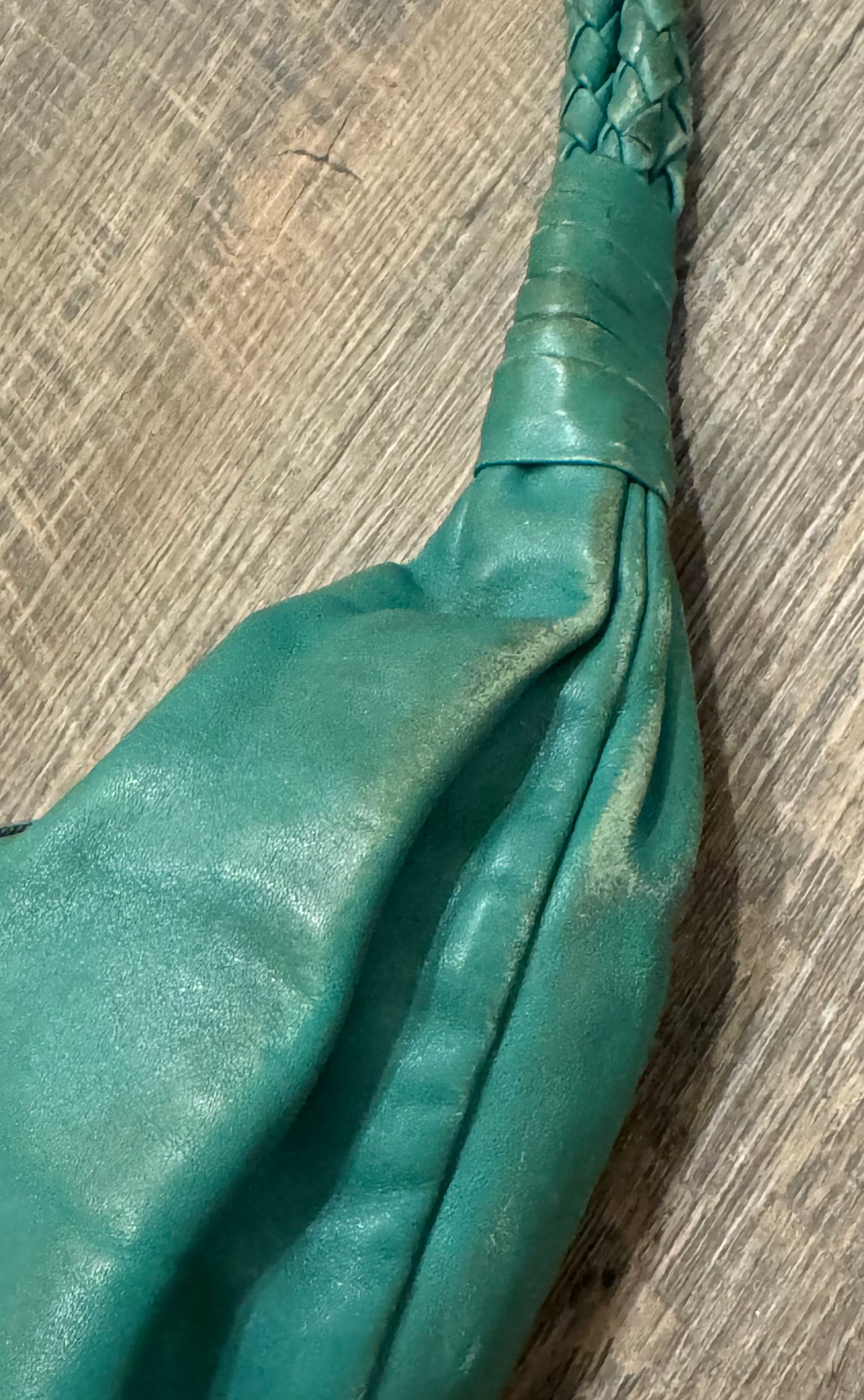 vintage 1980s seafoam green Bottega Veneta leather bag slouchy HOBO purse WOVEN straps