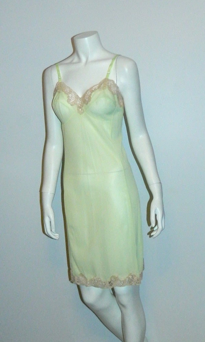 1960s vintage PUCCI slip lime green nightie 32 XS Emilio Pucci FR