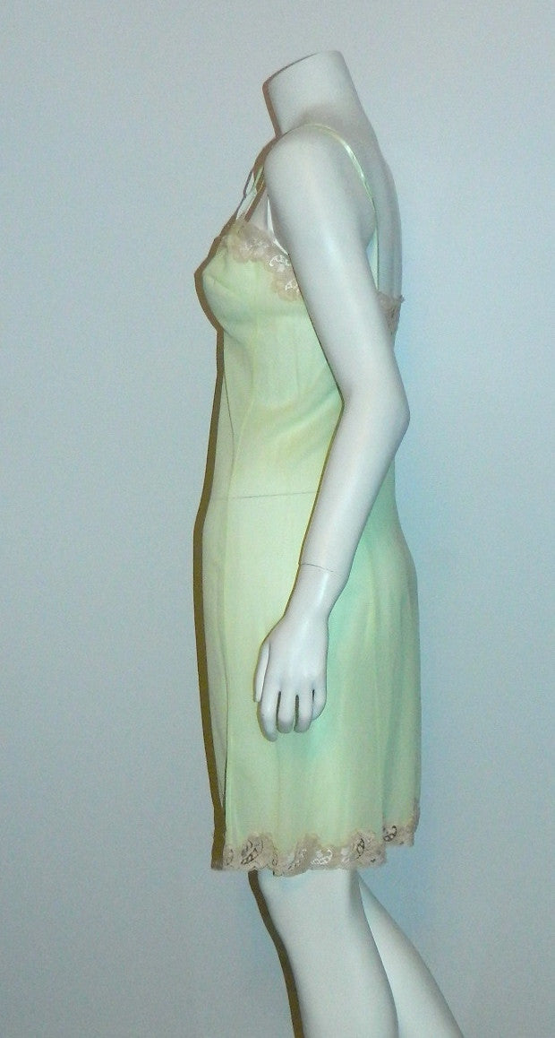 1960s vintage PUCCI slip lime green nightie 32 XS Emilio Pucci FR