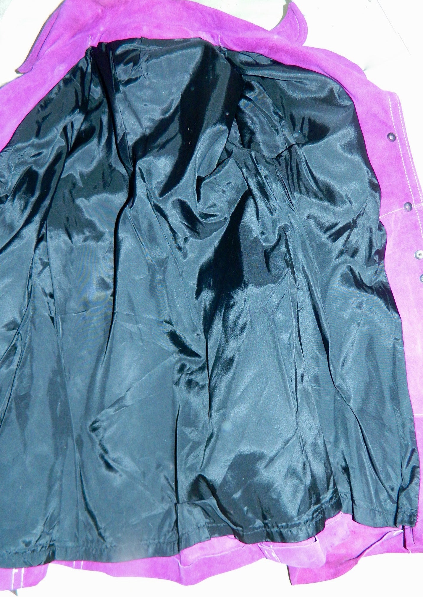 vintage 1960s violet suede car coat MOD contrast stitch jacket XS- Small