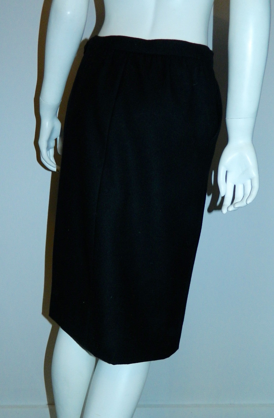 vintage 1980s skirt YSL black wool Yves Saint Laurent rive gauche skirt S M