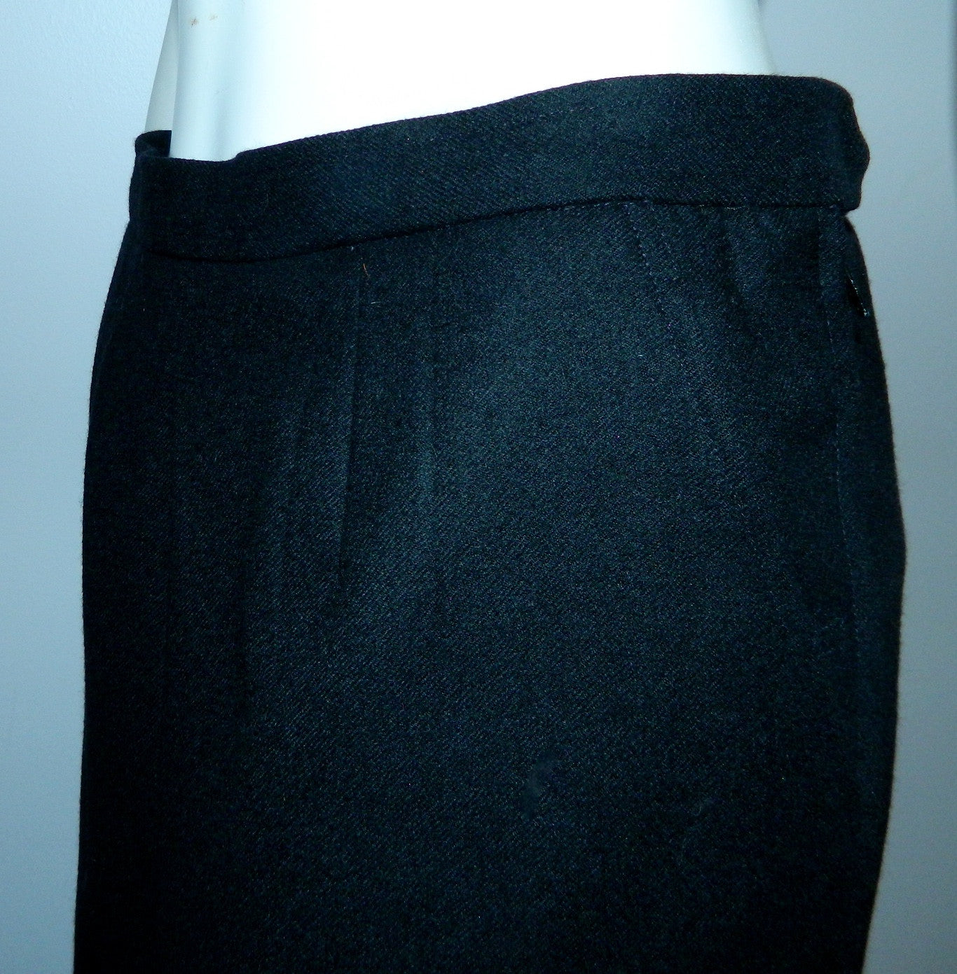 vintage 1980s skirt YSL black wool Yves Saint Laurent rive gauche skirt S M