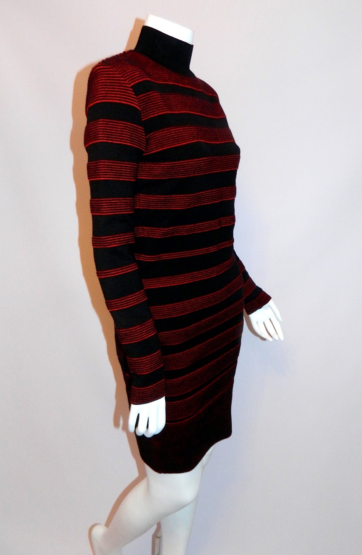 vintage 1980s dress Thierry Mugler by Alaia Bandage wool Body Con knit OSFM