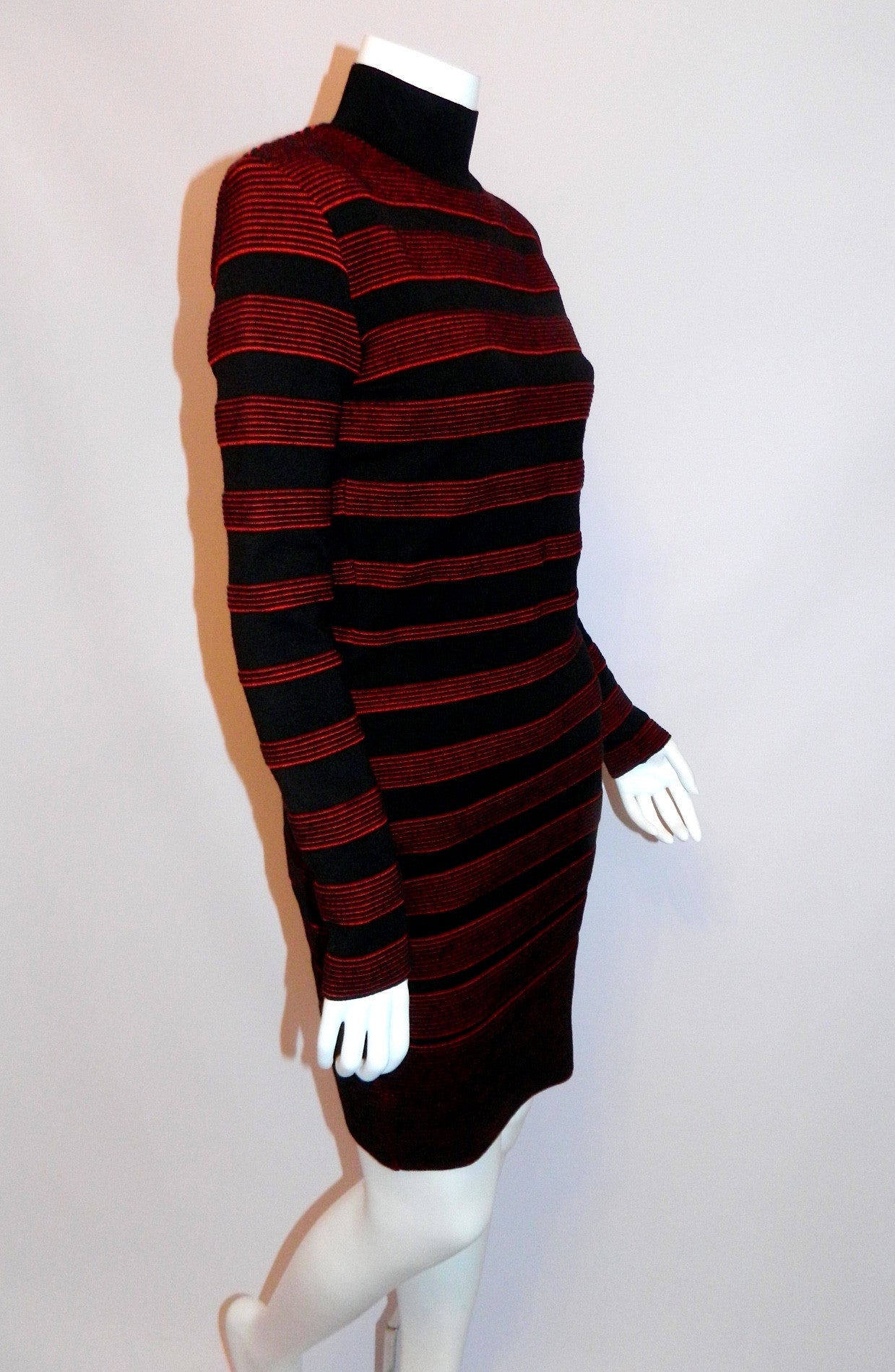 vintage 1980s dress Thierry Mugler by Alaia Bandage wool Body Con knit OSFM