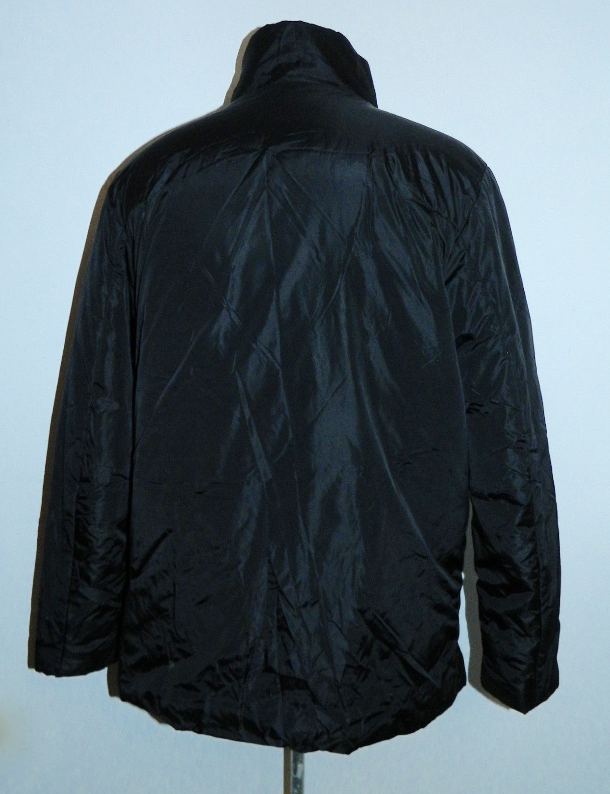 black nylon PRADA ski coat poly fill jacket Apres Ski travel It. 50 / US Mens M / Womens L- XL