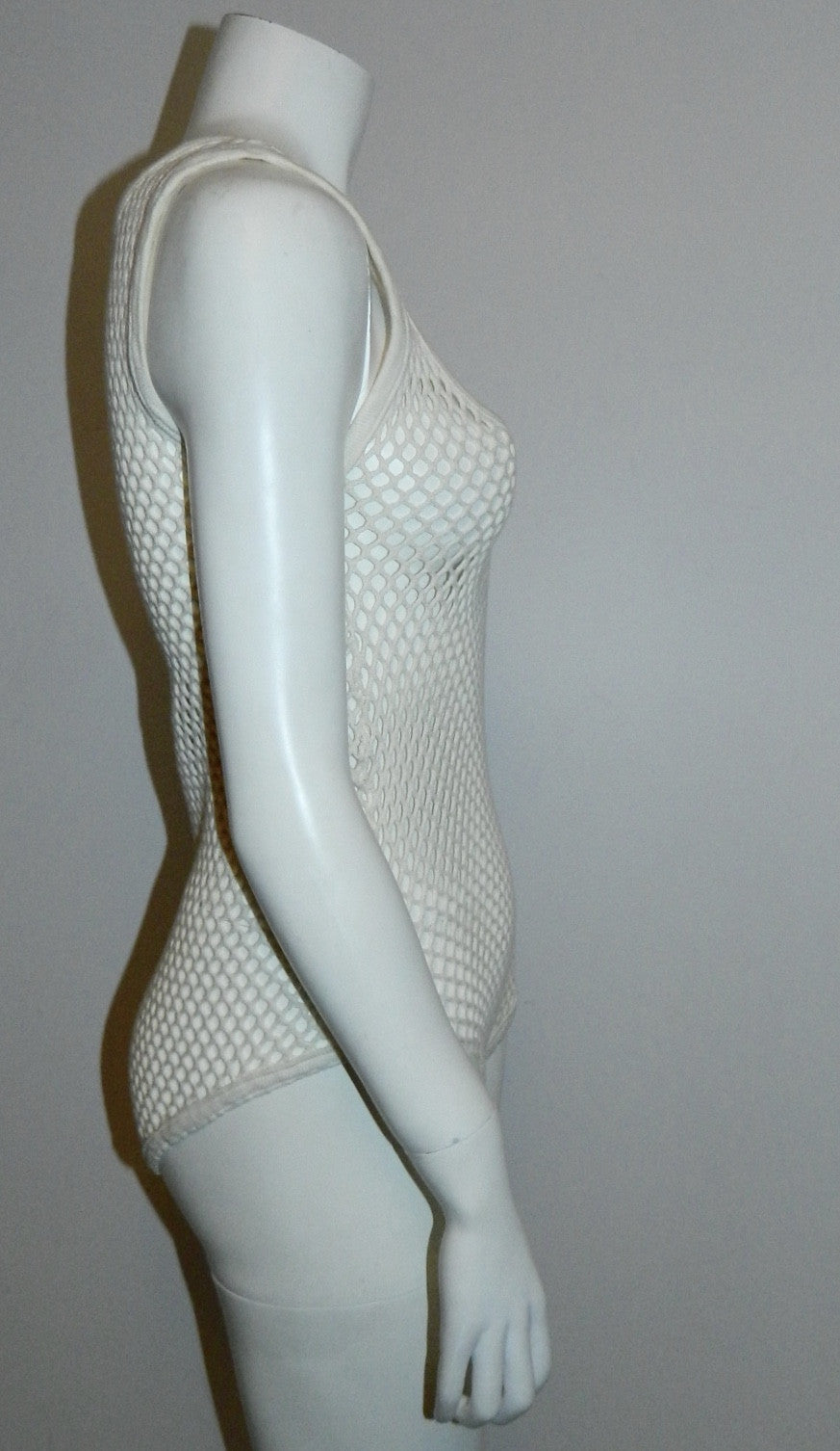 white mesh bodysuit vintage 1960s Clothes Hose openwork cotton tank top