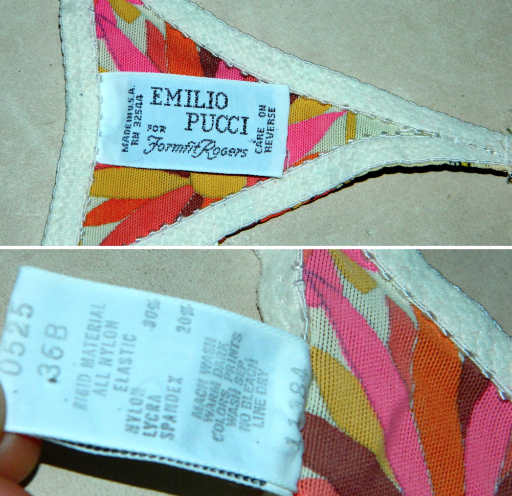 vintage EMILIO PUCCI bra 1960s EPFR brassiere MoD flora 36 B