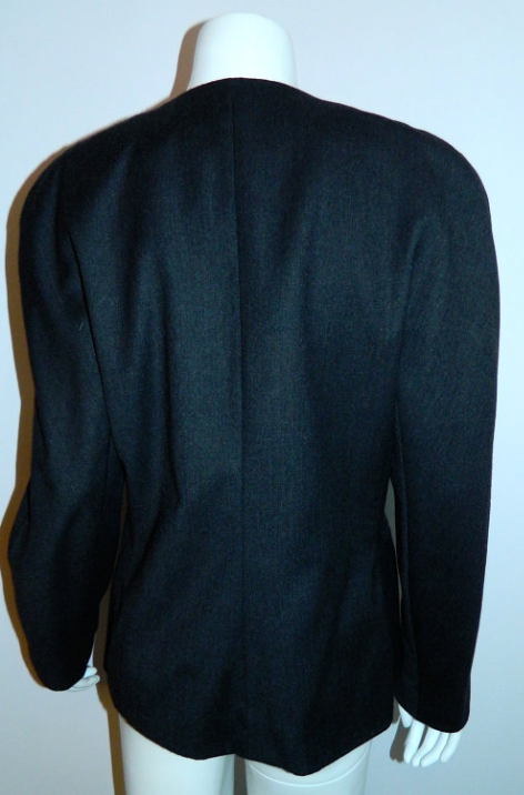 vintage 1980s charcoal gray wool blazer Mondi ESCADA studded jacket S - M