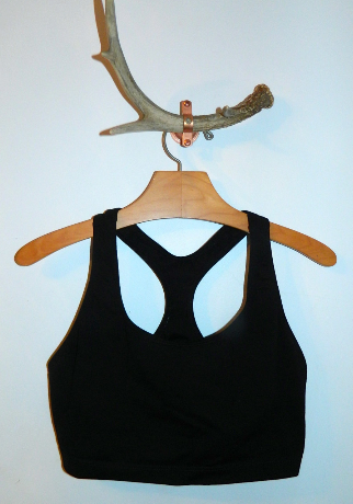 vintage 1980s OMO Norma Kamali sports bra bikini black crop top L