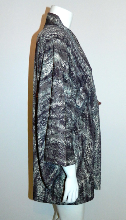 1930s / 1940s vintage KIMONO robe purple gray waves Haori jacket OS