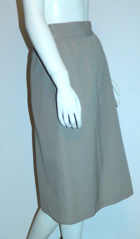vintage 1980s skirt dove gray CACHAREL wool gabardine midi skirt XS - S