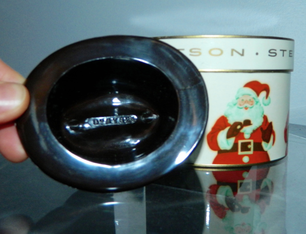 vintage 1950s STETSON hat in box - plastic display Christmas Santa Claus box