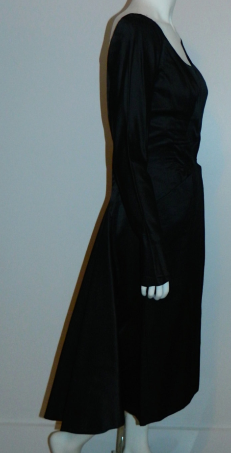 vintage 1950s Ceil Chapman cocktail dress silk satin ballet neck XS - S