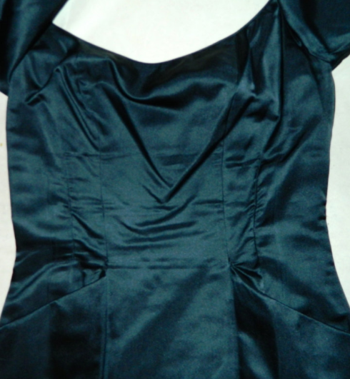 vintage 1950s Ceil Chapman cocktail dress silk satin ballet neck XS - S