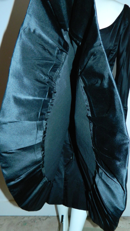 vintage 1950s Ceil Chapman cocktail dress silk satin ballet neck XS - S