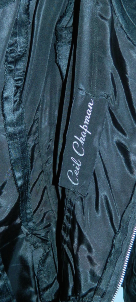 vintage 1950s Ceil Chapman cocktail dress silk satin ballet neck XS - S