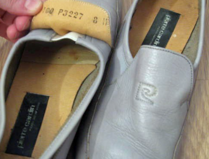 vintage 1960s loafers Pierre Cardin logo shoes dove gray leather Men's 8