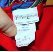 vintage 1970s Yves Saint Laurent dress red velvet bodice / plaid taffeta full skirt