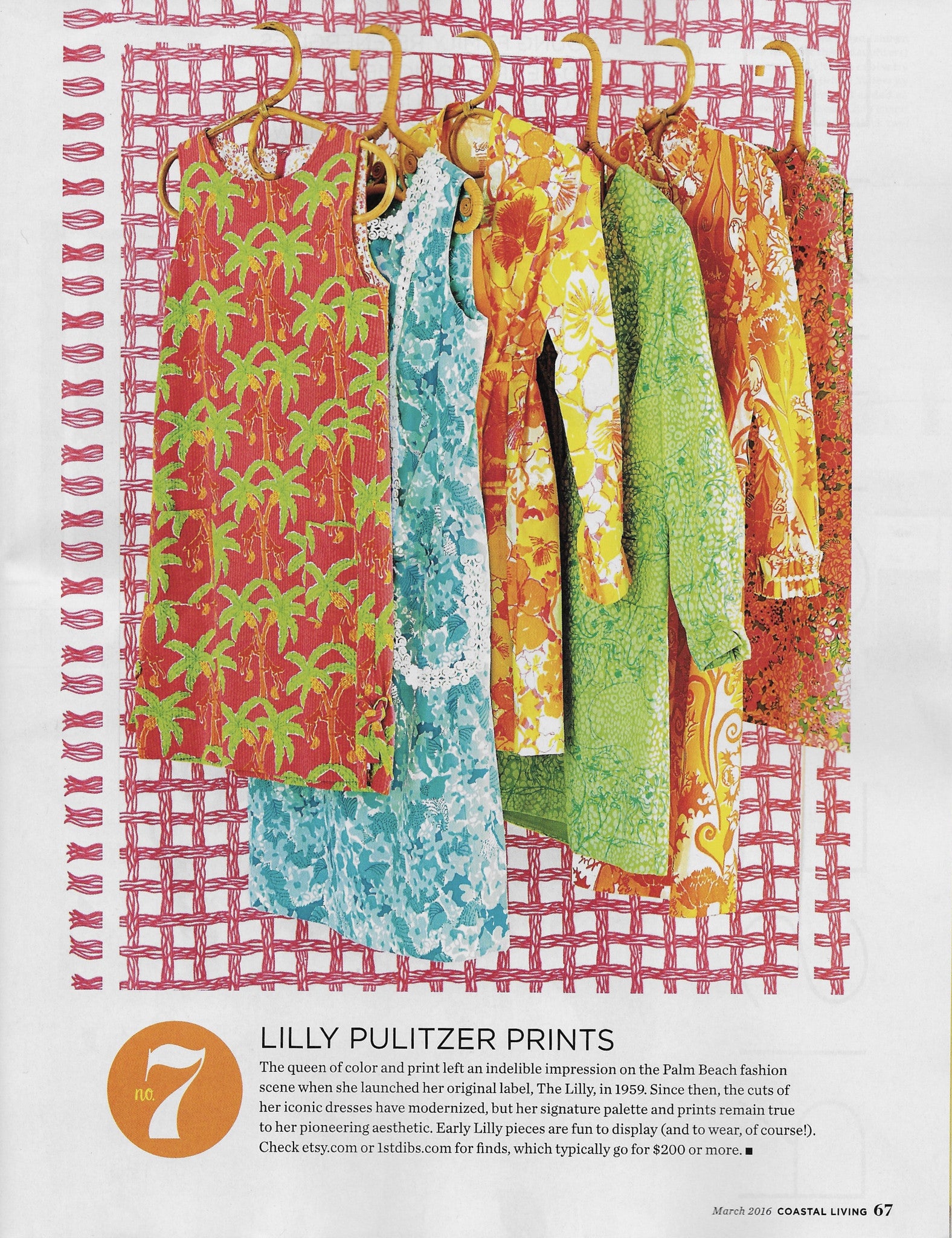 Vintage Lilly Pulitzer in Coastal Living Magazine, March 2016