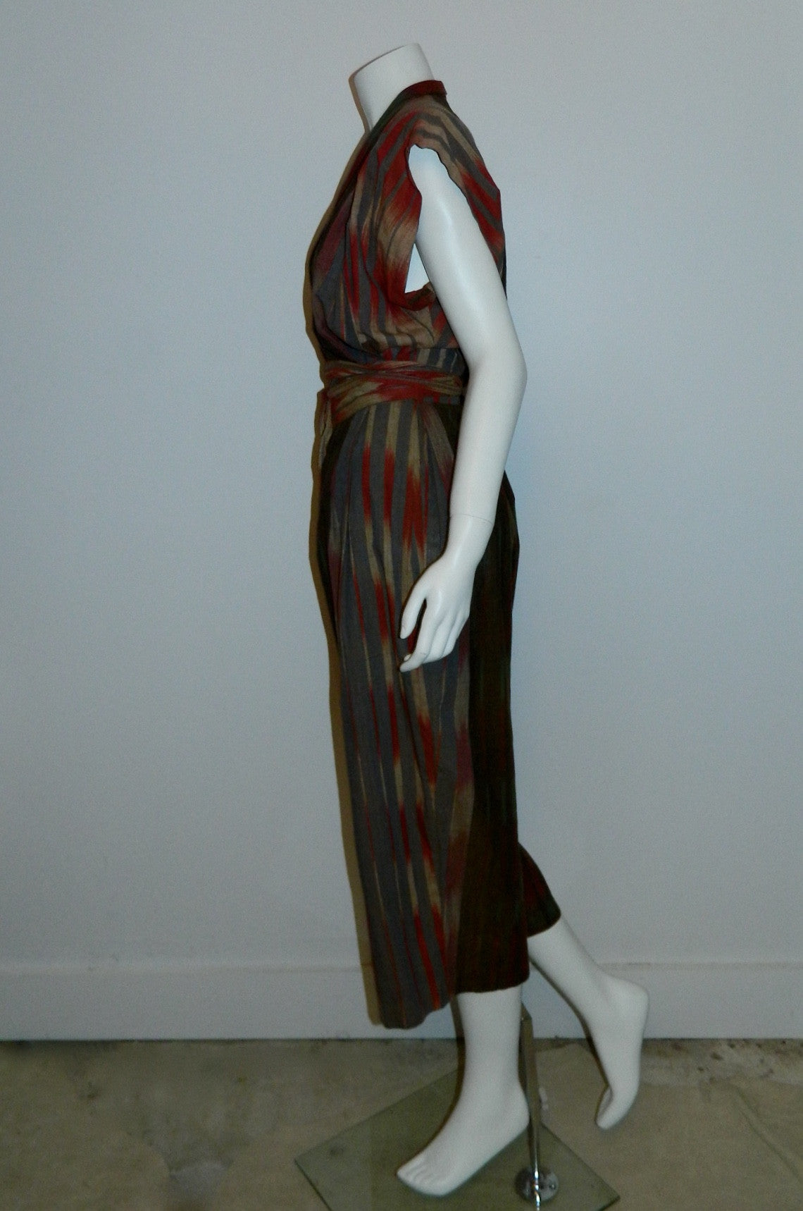 1980s Ikat jumpsuit / vintage Regina Kravitz cotton romper S