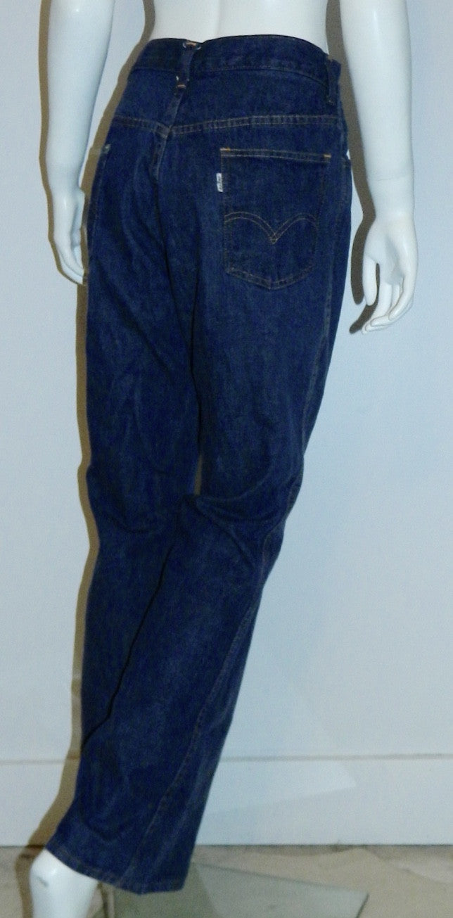 vintage 1970s jeans LEVIS Big E bell bottoms dark denim Talon 42 zip/ 29 inch waist