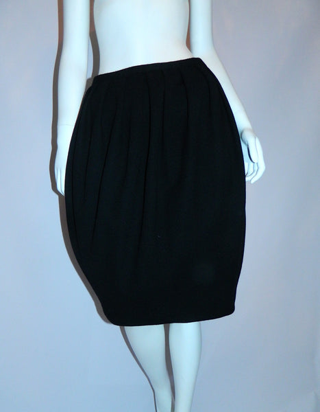 early DKNY Donna Karan New York black wool tulip skirt US 12