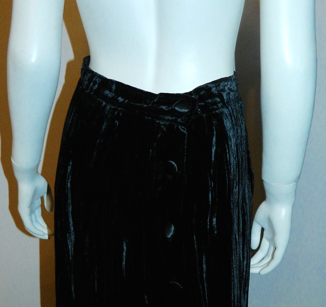 vintage 1980s skirt black Ted Lapidus rayon velvet skirt 36 / XS