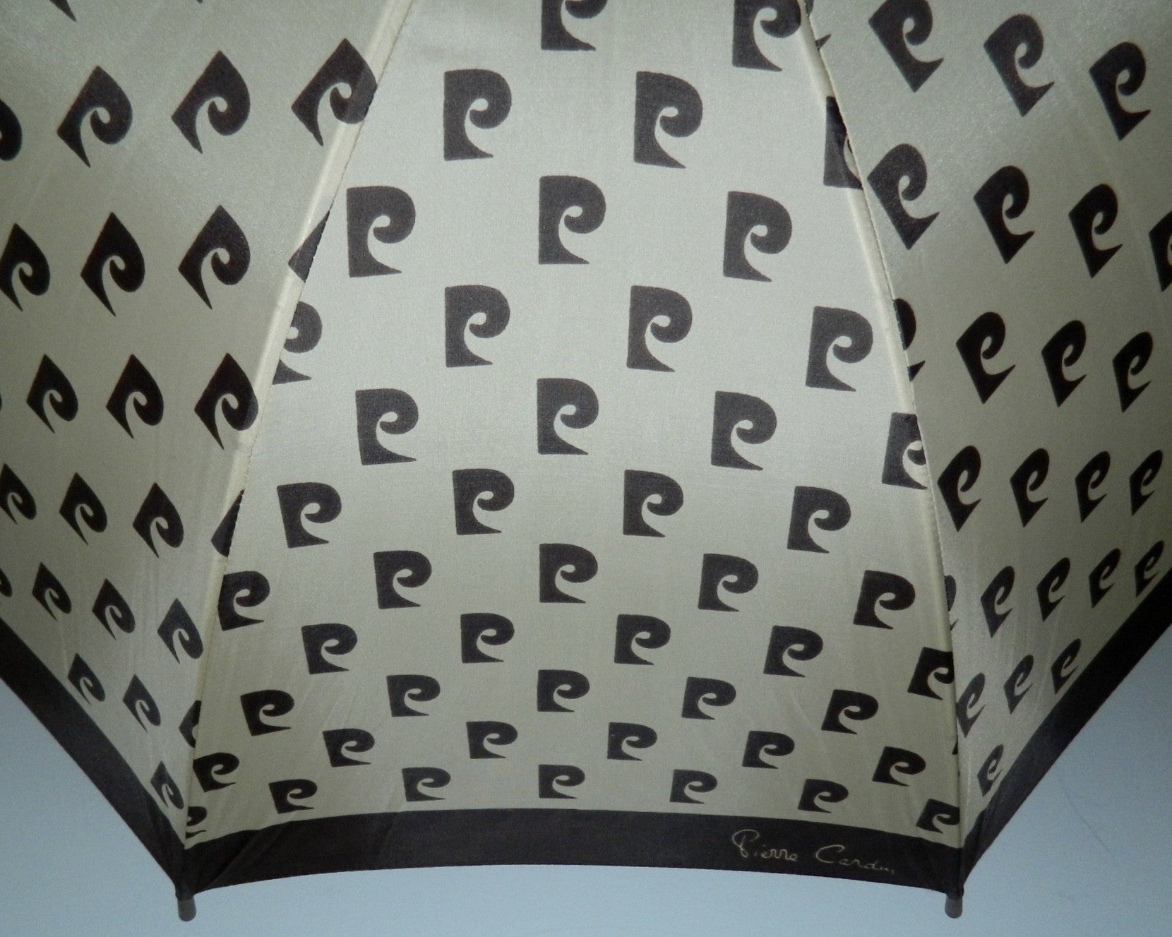 vintage 1970s Pierre Cardin monogram umbrella brown logo parasol