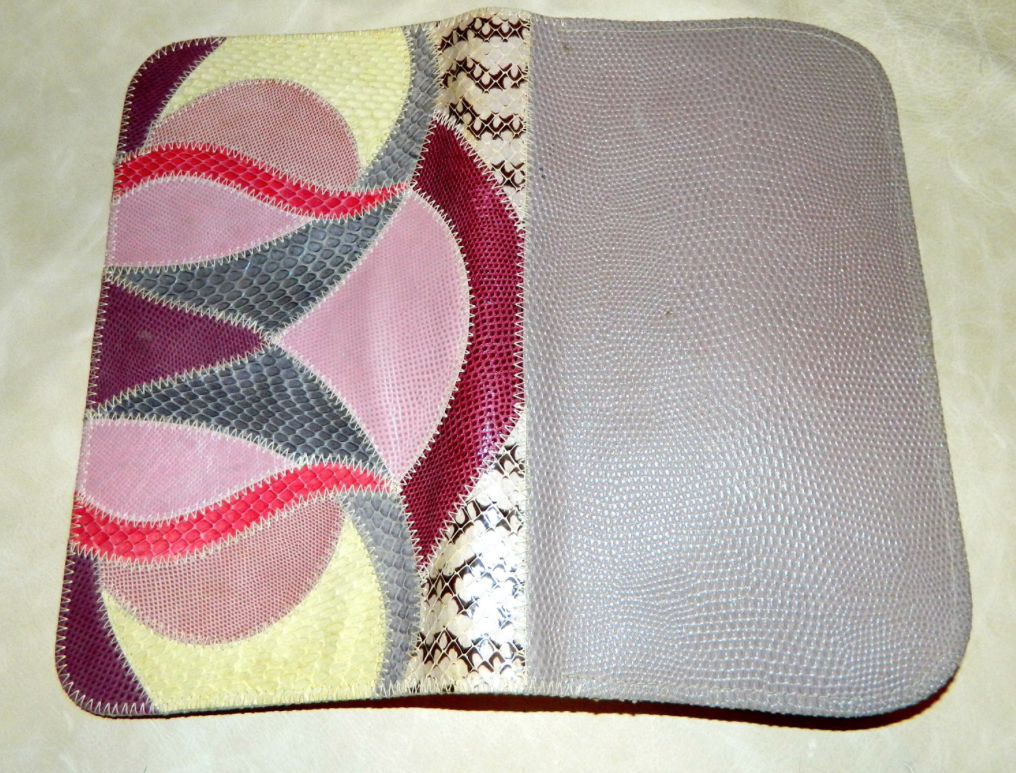 vintage 1980s Karung clutch FURST & MOONEY shoulder bag Patchwork exotic skins