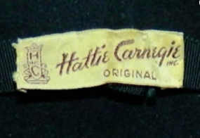 vintage 1940s Hattie Carnegie hat black wool cap floral front spray 40s millinery
