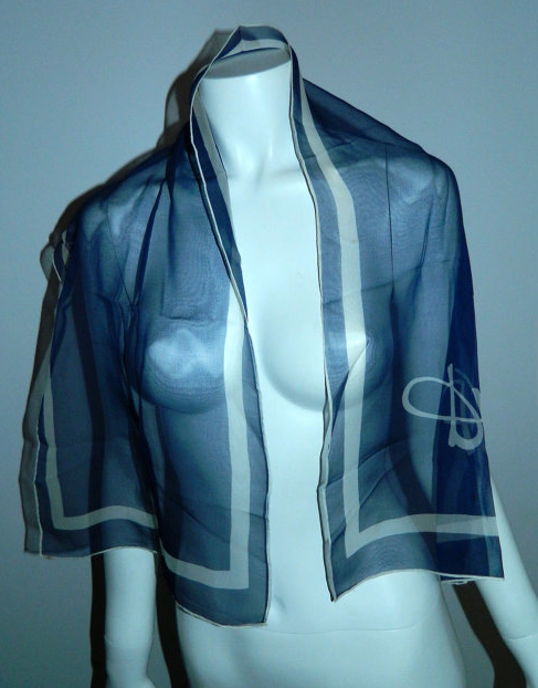 vintage Diane von Furstenberg silk scarf 1980s logo DVF monogram