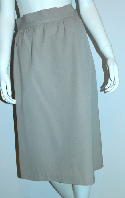 vintage 1980s skirt dove gray CACHAREL wool gabardine midi skirt XS - S
