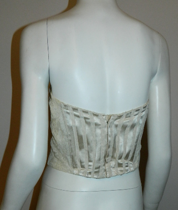 vintage 1950s corset COPPELIA ivory lace brasserie / long line bra 38